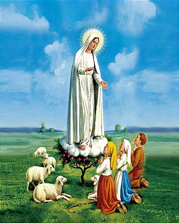 Quadro Nossa Senhora de Fátima 40x50cm Moldura e Vidro