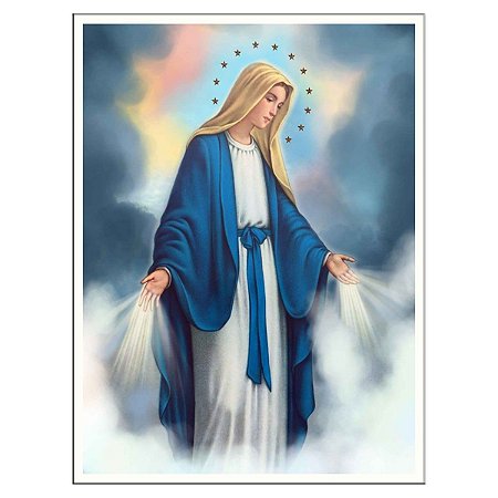 QUADRO NOSSA SENHORA DAS GRAÇAS 30X40cm Moldura Vidro