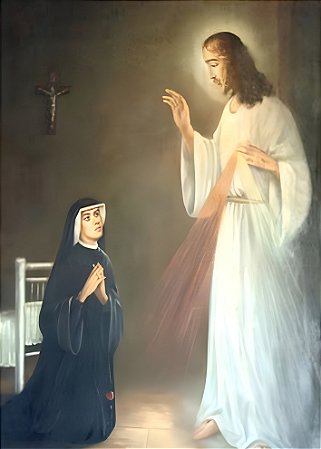 Quadro Decorativo Religioso Santa Faustina - Divina Misericórdia