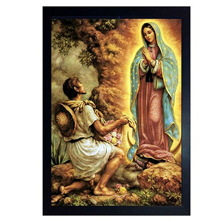 Quadro Nossa Senhora de Guadalupe 30x20cm com Moldura e Vidro