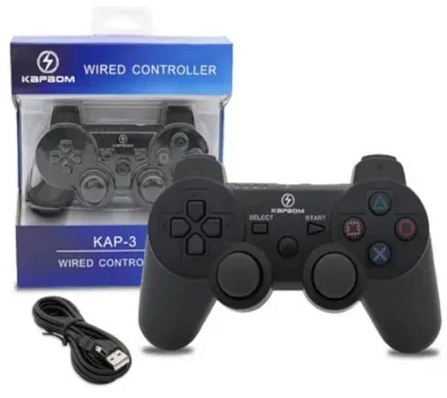 Controle De Ps3 Dualshock Sem Fio Kapbom KAP-3 Preto