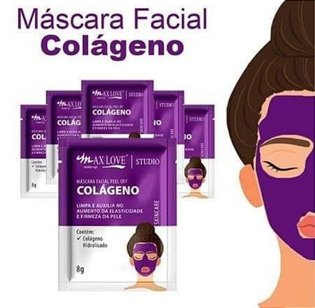 Kit 05 Máscaras Facial Colágeno - Max Love Promoção