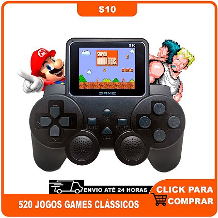 Game Stick Mini Game com Visor no Controle Conexão TV e Controle Extra para Dupla Diversão Game Retro Console Portátil 520 Jogos