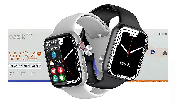 Smartwatch Bazik W34+ Relógio Inteligente Versão Atualizada
