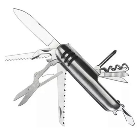 Canivete Inox Multifuncional 11 Funções De Bolso Tipo Suiço