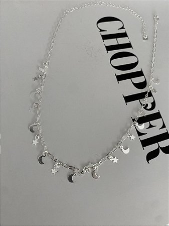 CHOKER CÉU FOLHEADA PRATA 1000