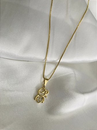 COLAR FILHA STRASS FOLHEADA