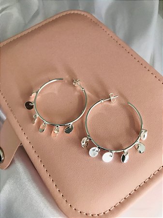 ARGOLA MOEDAS- MÉDIA- PRATA 1000