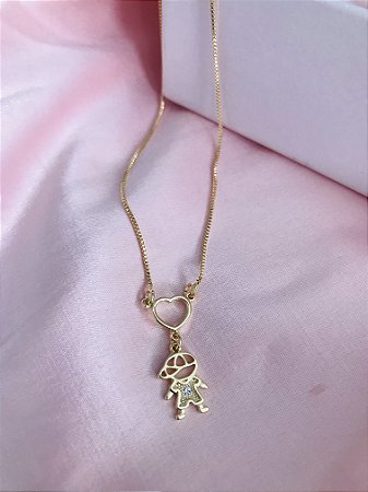 COLAR FILHO STRASS- DOURADO