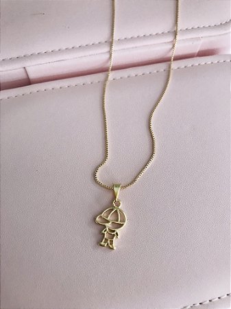 COLAR FILHO FOLHEADO- DOURADO