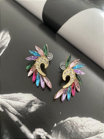 BRINCO PEDRARIA COM STRASS - COLORIDO