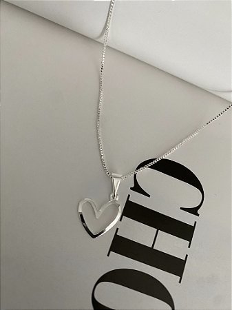 GARGANTILHA  CORAÇÃO - PRATA 1000