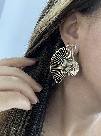 BRINCO LEQUE- DOURADO