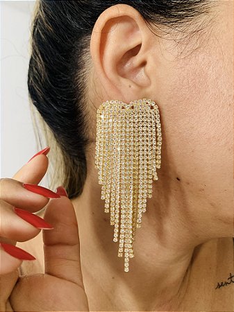 BRINCOS MODERN CORAÇÃO- DOURADO