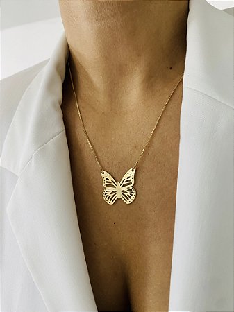 COLAR BORBOLETA DOURADO