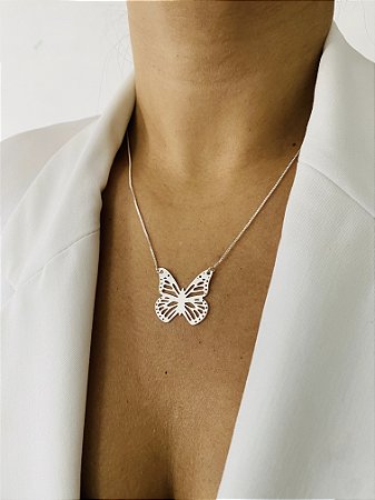 COLAR BORBOLETA- PRATA 1000