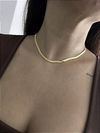 CHOKER FITA DOURADA)