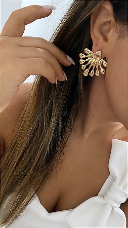 BRINCOS ORGÂNICOS COM GOTA PEDRARIA