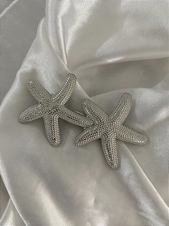 BROCHE DE CABELO ESTRELAS DO MAR- PRATEADO