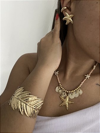 BRACELETE FOLHA DOURADA