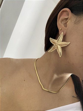 BRINCOS BIG ESTRELA DO MAR- DOURADO