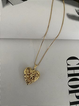 RELICÁRIO CORAÇÃO TEXTURIZADO