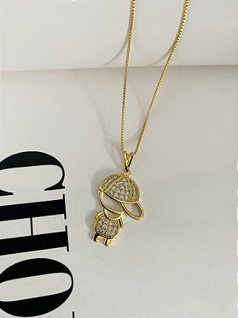 COLAR FILHO TODO EM ZIRCÔNIAS CRAVEJADO