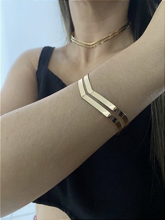 BRACELETE DUPLO DOURADO