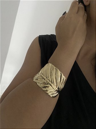 BRACELETE MAXI FOLHA - DOURADO