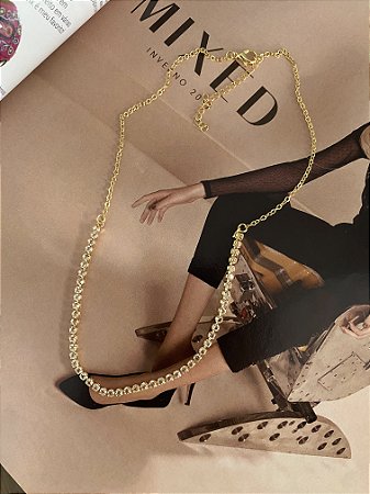 CHOKER RIVIERA ZIRCÔNIAS- DOURADA