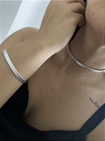 MIX GARGANTILHA ARO + BRACELETE- PRATEADO
