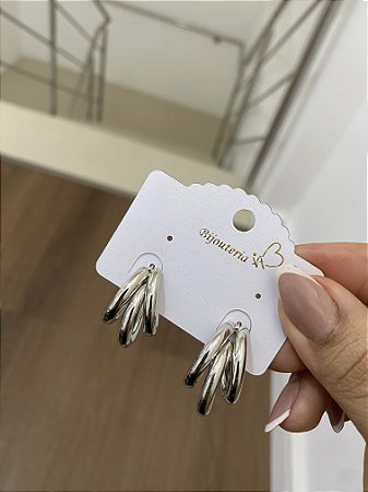 ARGOLAS 3 TUBOS- PRATEADA