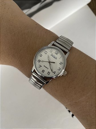 RELÓGIO ANALÓGICO ELÁSTICO- PRATEADO