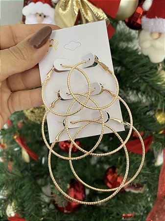 TRIO ARGOLAS DOURADA