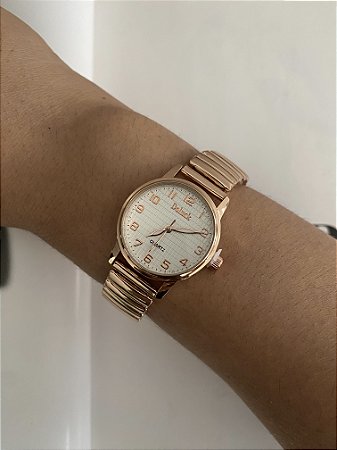 RELÓGIO ANALÓGICO ELÁSTICO- ROSÉ