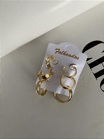 TRIO ARGOLAS DOURADAS