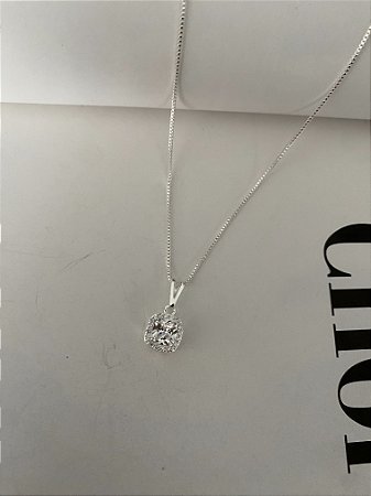 COLAR PONTO DE LUZ ZIRCÔNIA- PRATA