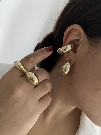 MIX DE BRINCOS+ PIERCING ENCAIXE- DOURADO