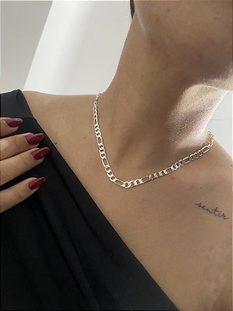 COLAR CHOKER CORRENTE- PRATEADO