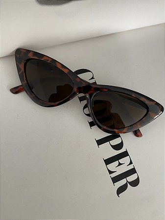ÓCULOS DE SOL GATINHO- ESTILO VINTAGE- MARROM TARTARUGA