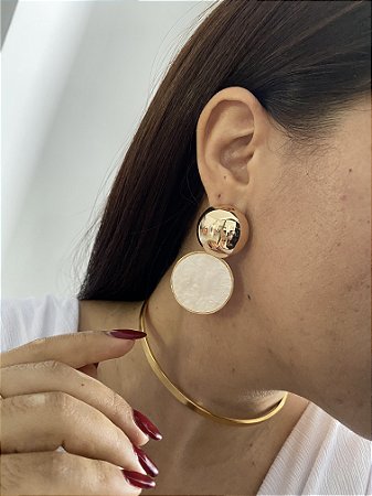 BRINCOS LUXO MADRE PÉROLA