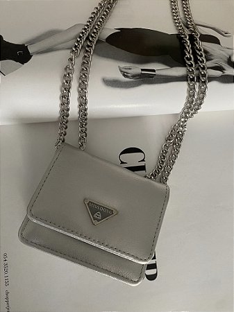 MINI BAG COM CORRENTE- PRATA