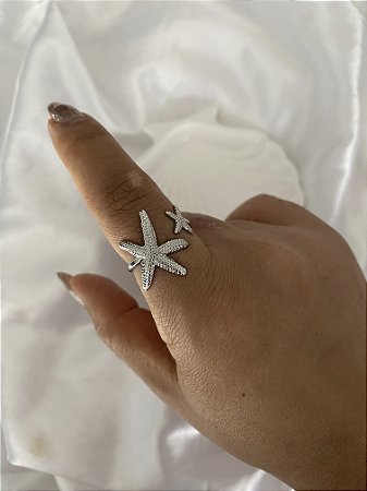 ANEL REGULÁVEL ESTRELAS DO MAR- AÇO INOX