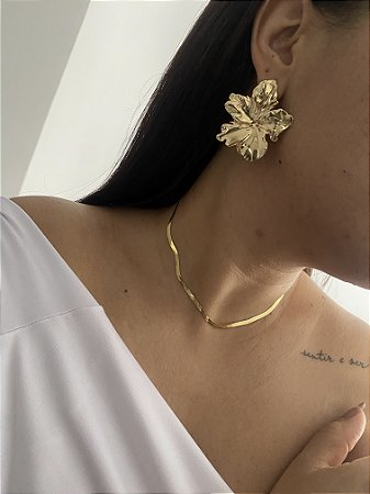 BRINCOS FLOR - DOURADA