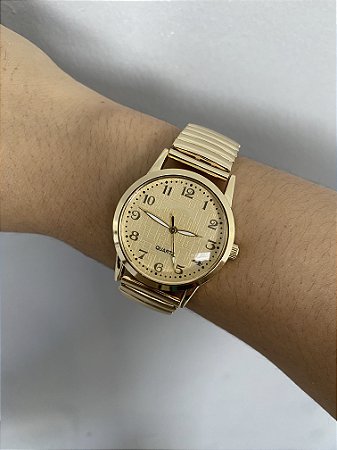 RELÓGIO ANALÓGICO TAMANHO MAIOR- FUNDO DOURADO