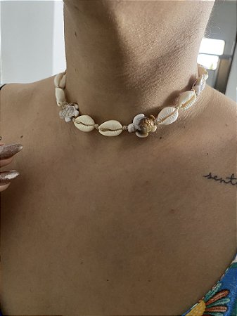 CHOKER BÚZIOS COM TARTARUGAS