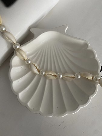 CHOKER BÚZIOS COM PÉROLAS