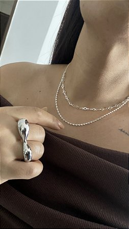 CHOKER DUPLA TORCIDA E CRISTAIS