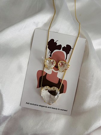 CONJUNTO CORAÇÃO DE CRISTAL