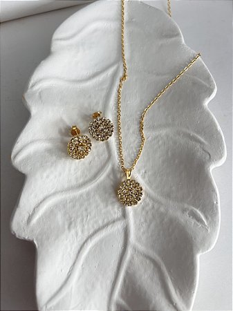 CONJUNTO STRASS DOURADO